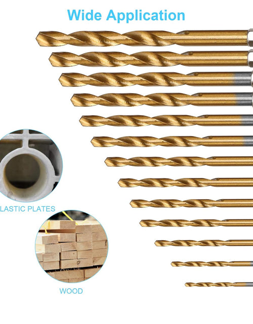 Load image into Gallery viewer, 19PCS Premium Hex Drill Bit Set, Titanium Drill Bits Set 1/16&quot;-1/4&quot;
