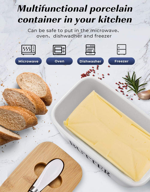 Load image into Gallery viewer, Butter Dish with Lid, Large Ceramic Butter Storage
