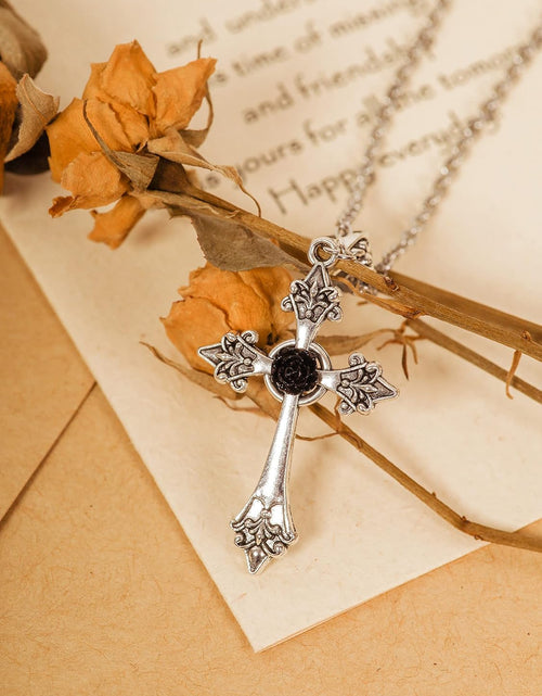 Load image into Gallery viewer, Gothic Cross Necklace, Cross Choker
