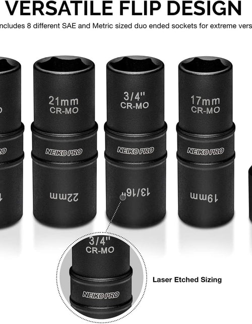 Load image into Gallery viewer, Impact Lug Nut Socket Set 1/2&quot; Drive Flip Socket Set,4 PCS

