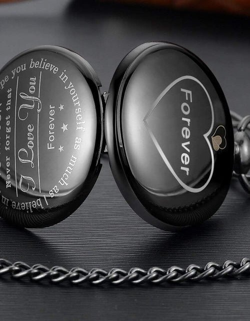 Load image into Gallery viewer, Pocket Watch with Chain, Engraved to My Son, I Love You Pocket Watches
