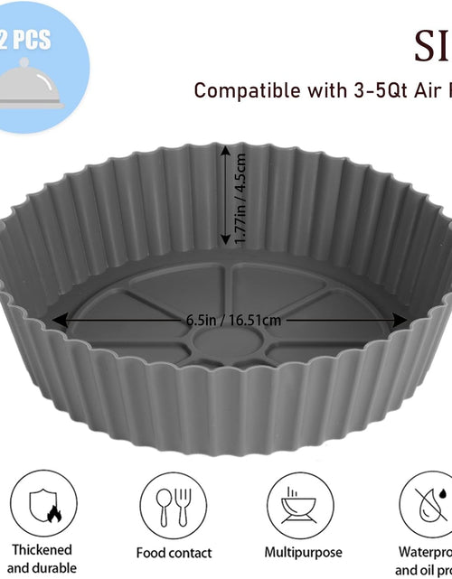 Load image into Gallery viewer, 2 Pcs Reusable Non-Stick Air Fryer Basket Bowl Fit 3-5QT Air fryer Baking Replacement of Flammable Parchment Paper(Round, 6.5 Inch)
