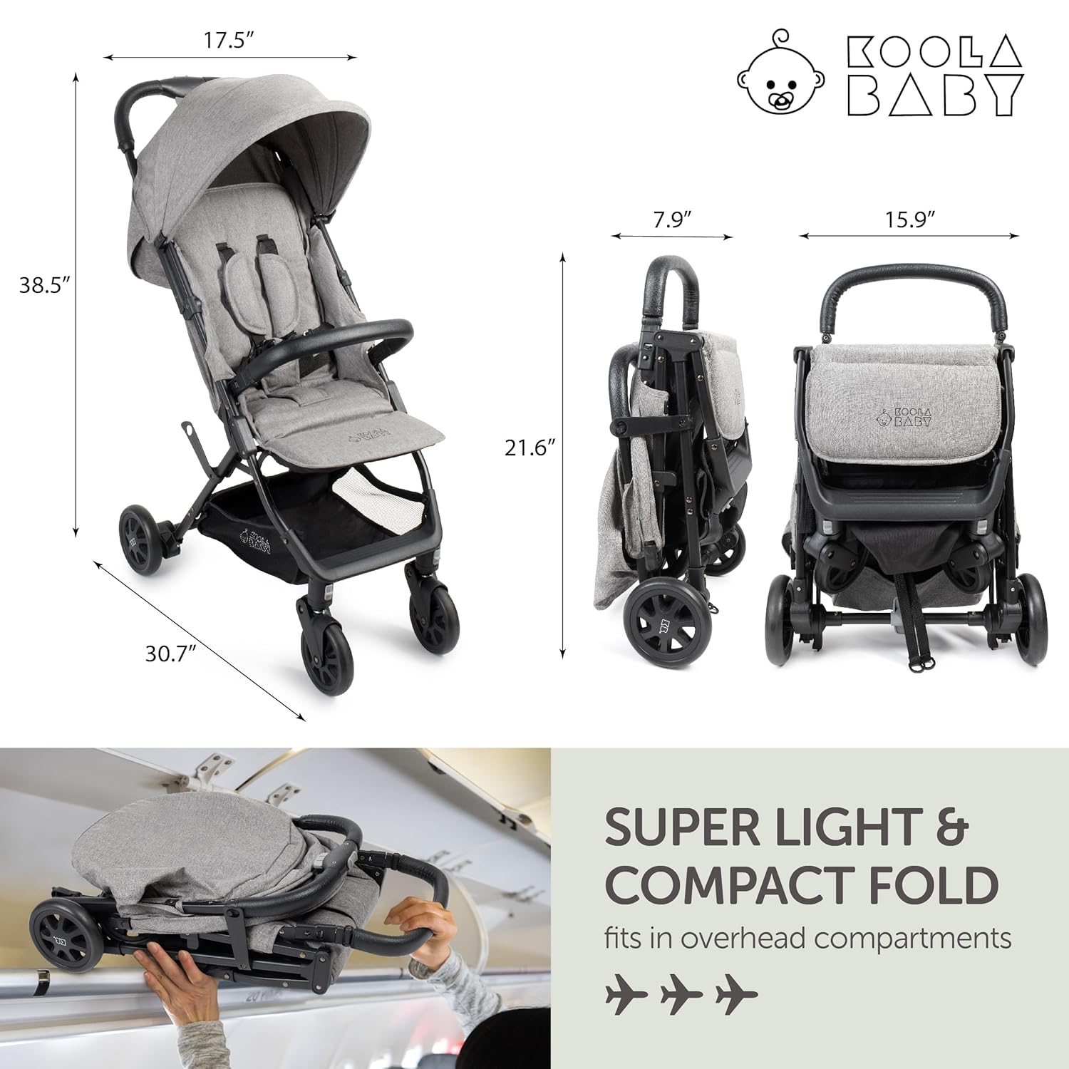 Lightweight Travel Stroller for Baby & Toddlers - Easy Fold & Compact Stroller with Canopy