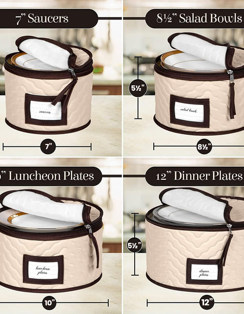 Load image into Gallery viewer, 5-Piece Set Moving Boxes for Dinnerware, Glasses, Plates, Mugs and Saucers Sturdy Quilted Microfiber Dish Organizer
