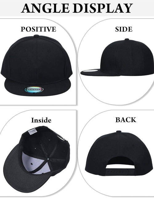 Load image into Gallery viewer, 15 Pack Snapback Hats for Men Hip Hop Style Hats Solid Baseball Hats Adjustable Snapback Cap Flat Brim Baseball Caps (Mixed)
