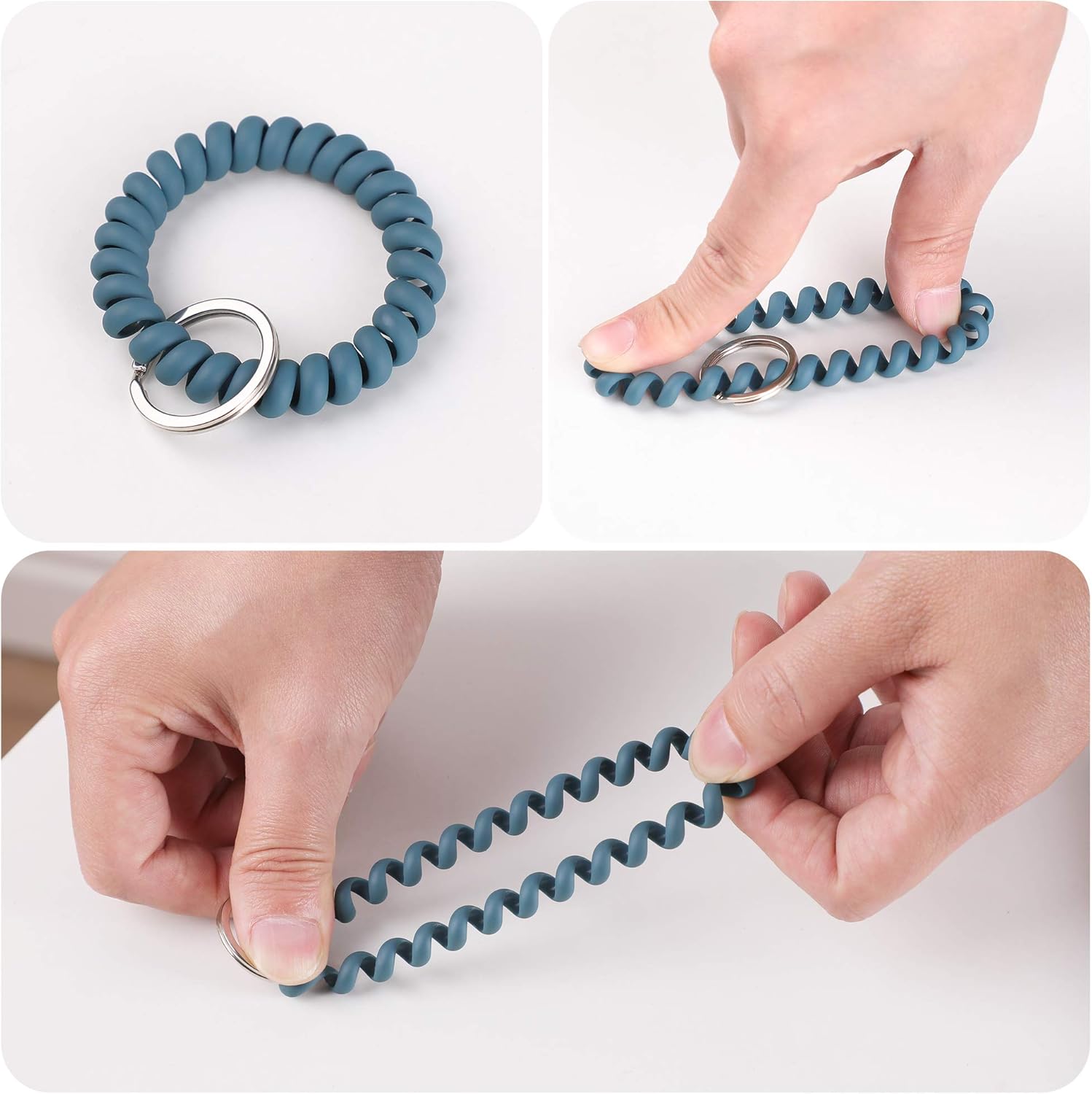6PCS Stretchable Wristband Wristlet Keychain Wrist Key Chain Wristlet
