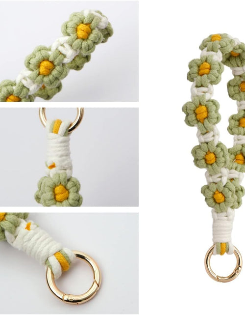 Load image into Gallery viewer, Handmade Keychain Wristlet Key Chain Wrist Lanyard for Keys, Green

