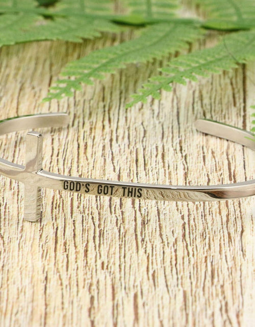 Load image into Gallery viewer, Religious Rose Gold Faith Bracelet For Women Cross Baptism Bible Verse Jewelry
