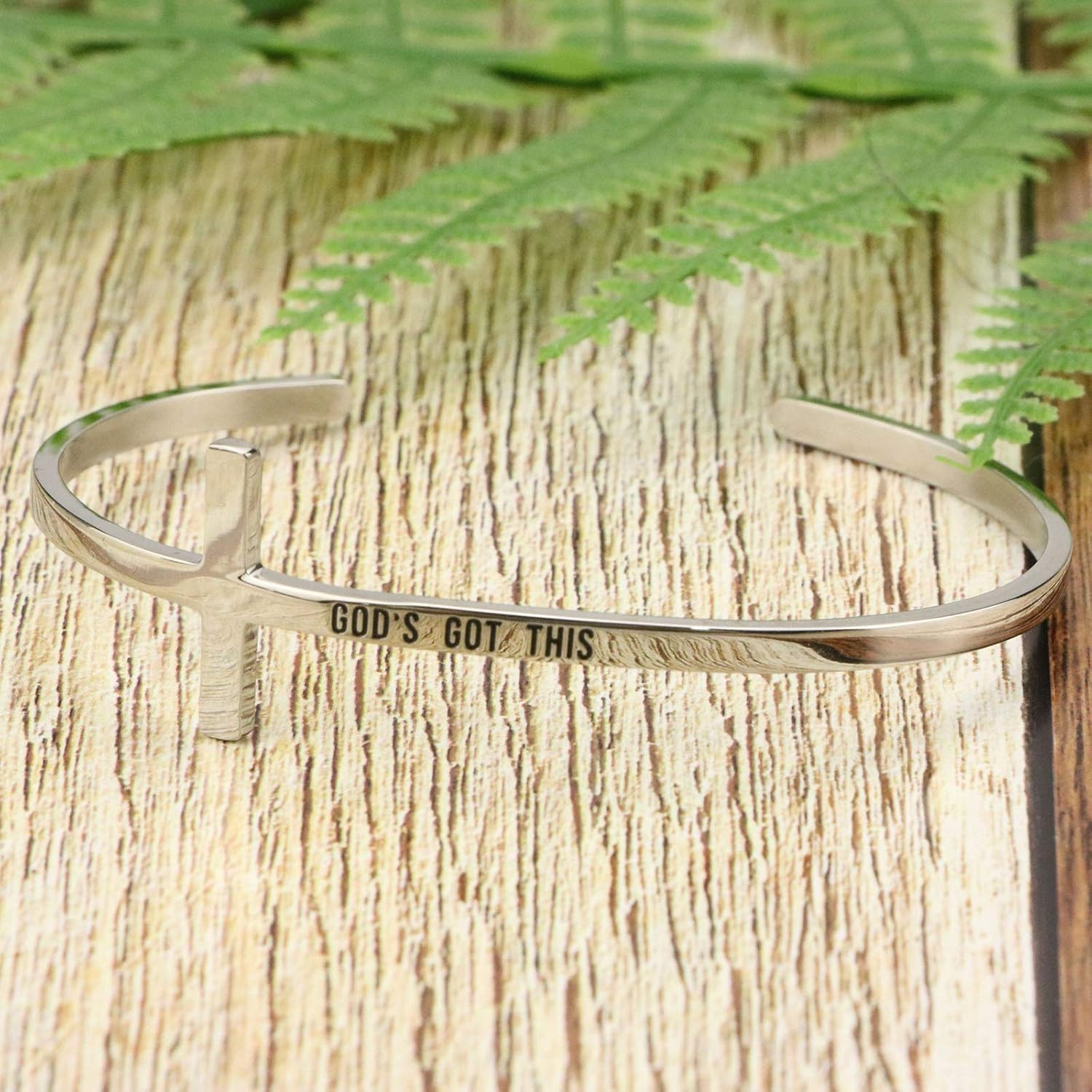 Religious Rose Gold Faith Bracelet For Women Cross Baptism Bible Verse Jewelry