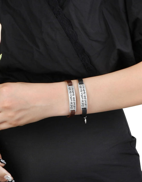 Load image into Gallery viewer, Leather Bracelet for Women Teens Christian Engraved Ornament Jewelry Gift Inspirational Vintage Stretch
