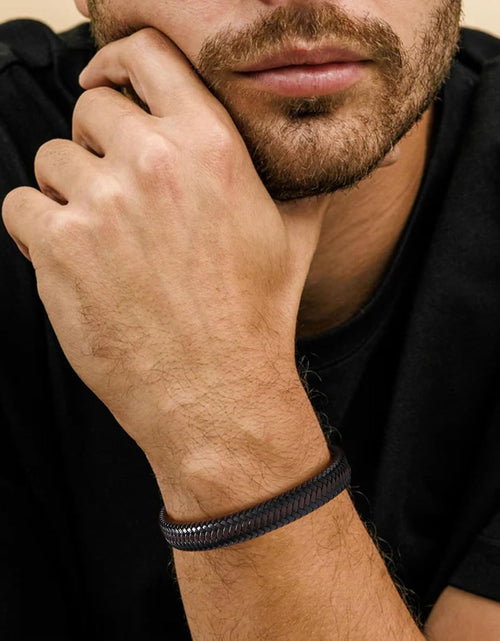 Load image into Gallery viewer, Brown Braided Leather Bracelet for Men Dad Husband Boyfriend Uncle Gifts for Him
