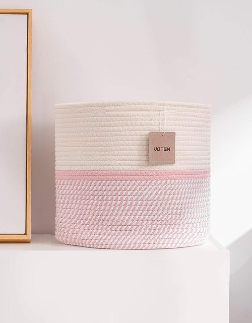 Load image into Gallery viewer, Cube Storage Baksets Bins 11x11’’ Fit 12x12’’ Organizer Bookcases Shelving, 3-Pack Off White/Mixed Pink
