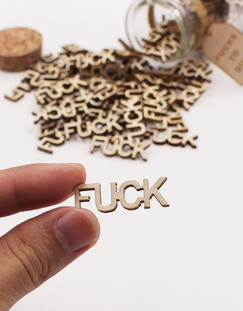 Load image into Gallery viewer, Jar of Fucks (5oz) - Gift Jar, Wooden Cutout Letter Piece, Bad Mood Vent, Spoof Birthday, Holiday Gift to Friend - Funny Gift for Valentine&#39;s Day

