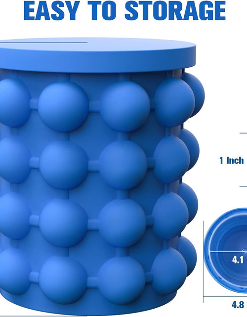 Load image into Gallery viewer, Ice Cube Mold Ice Trays, Large Silicone Ice Bucket, (2 in 1) Ice Cube Maker, Round,Portable (Dark blue)
