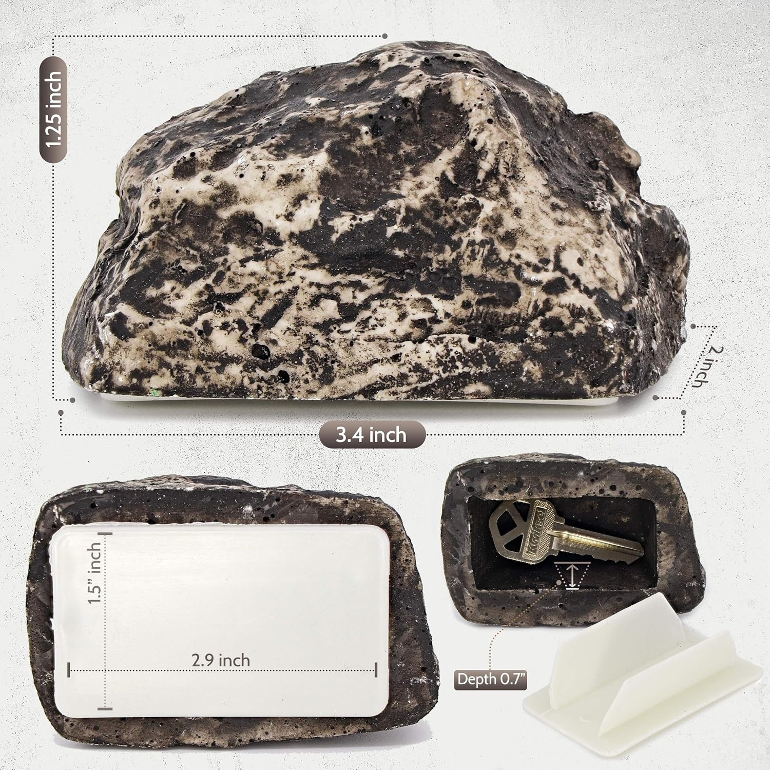 Hide-a-Spare-Key Fake Rock - Looks & Feels like Real Stone - Safe for Outdoor Garden or Yard, Geocaching