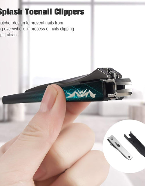 Load image into Gallery viewer, Nail Clippers with Catcher 2 PCS Set, No Splash Fingernail Clipper and Toenail Clipper
