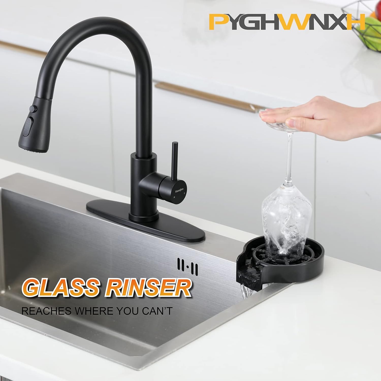 Glass Rinser,Kitchen Aink Faucet Bottle Washer, Cleaner Accessories
