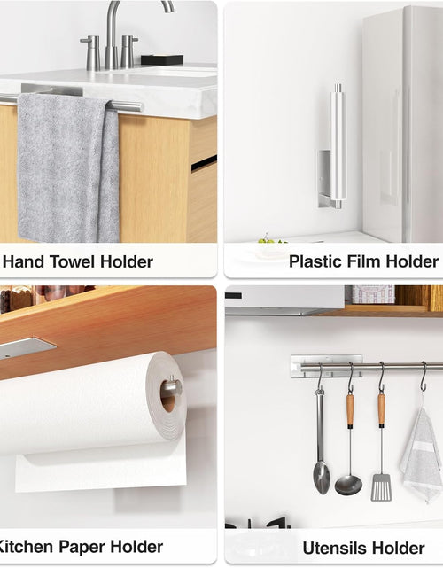 Load image into Gallery viewer, Paper Towel Holder Under Cabinet: Self-Adhesive or Drilling Paper Towel Dispenser
