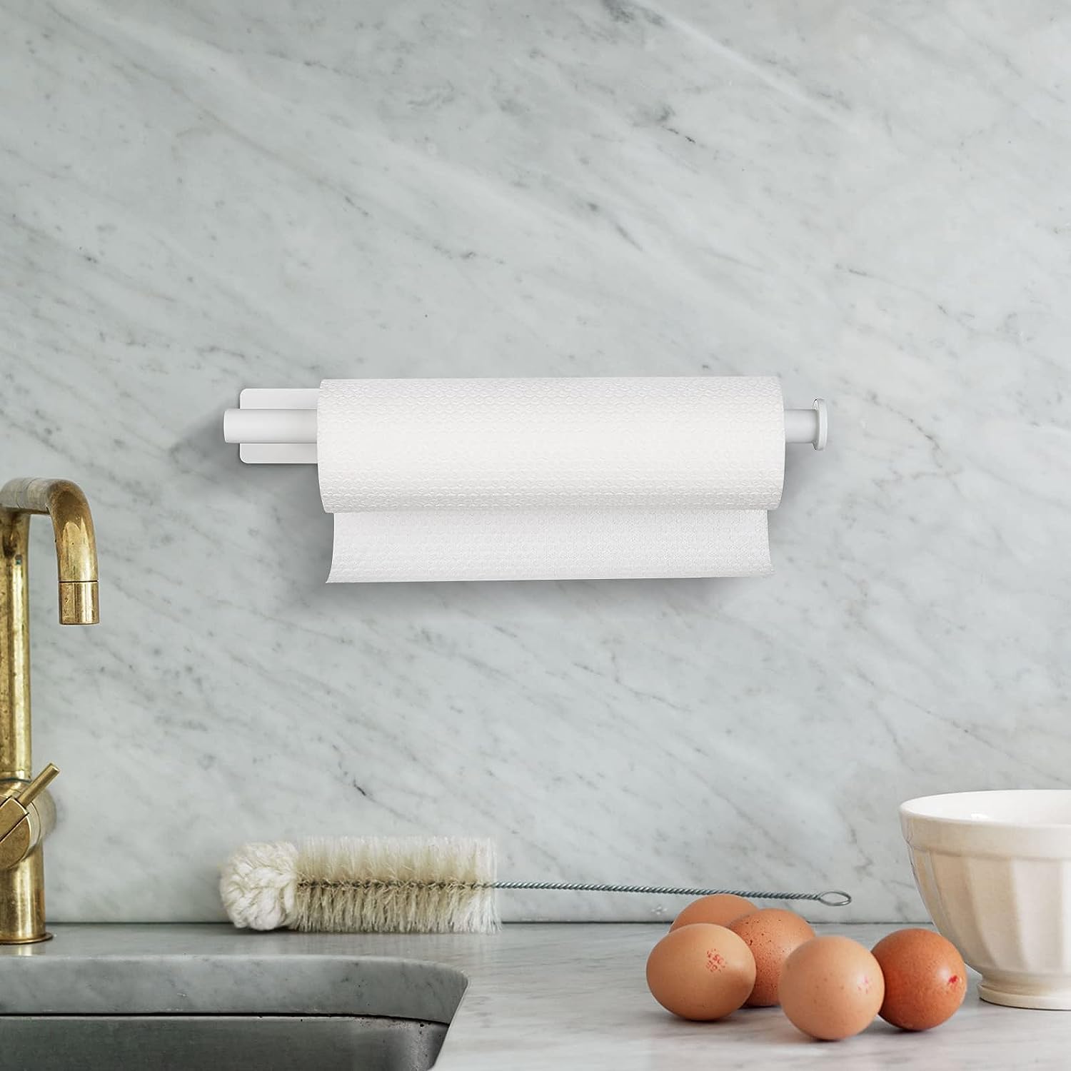 Paper Towel Holder Under Cabinet, Self Adhesive Wall Mount Paper Towel Holder