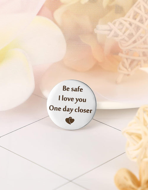 Load image into Gallery viewer, Pocket Hug Token Long Distance Relationship Keepsake Stainless Steel Double Sided Inspirational Gift with Keychain (Be Safe)
