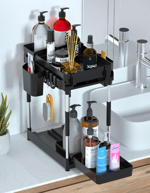 Load image into Gallery viewer, Double Sliding Under Sink Organizers and Storage - Adjustable 2 Tier Pull Out Under Cabinet Organizer, 2 Pack
