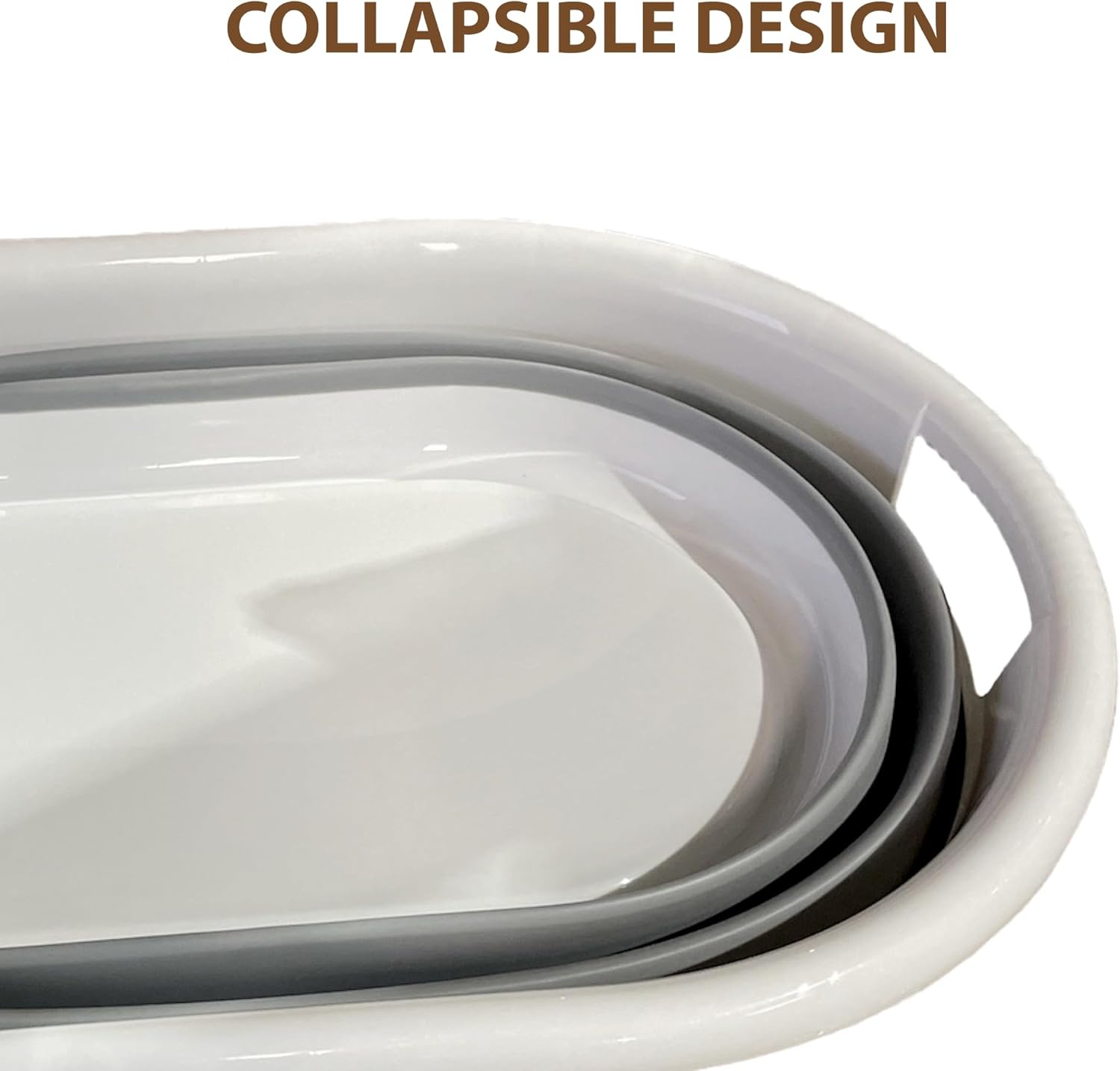Collapsible Laundry Basket, Space-Saving, Lightweight, Compact & Durable, Perfect for Home and Travel, Oval