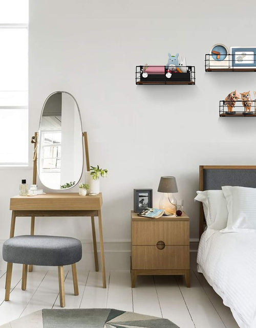 Load image into Gallery viewer, Floating Shelves Wall Mounted Set of 3, Hanging Storage Shelf for Bathroom, Living Room, Bedroom, Kitchen Home Decor, Brown
