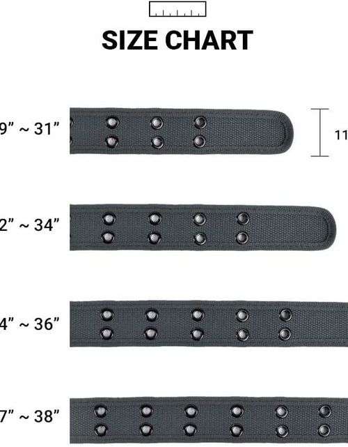 Load image into Gallery viewer, Parquet Casual Unisex Canvas Belt Double Hole Belt - Double Grommets Belt for Men and Women, Charcoal, Medium

