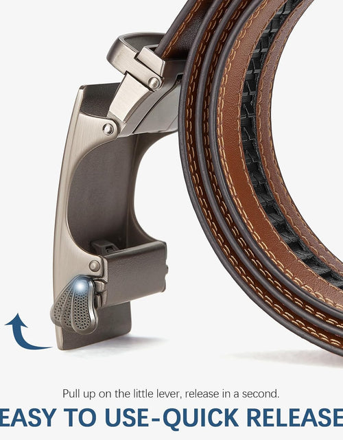 Load image into Gallery viewer, Mens Belt Leather Ratchet Belt For Men Dress and Casual with Adjustable Buckle, Trim to Fit (36&quot;-42&quot; Waist Adjustable)
