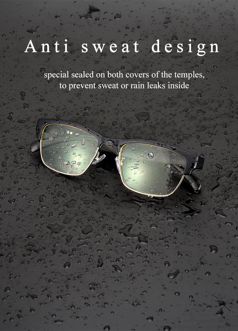 New Wireless Bluetooth Glasses,Smart Audio Glasses,Men's/Women's Indoor And Outdoor Entertainment Smart Glasses (silver,clear)