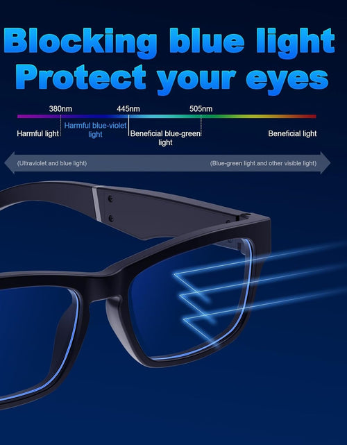 Load image into Gallery viewer, Bluetooth Glasses with Speakers, One-Click Control, Clear Calls Game and Anti-blue Light Lenses (Black)
