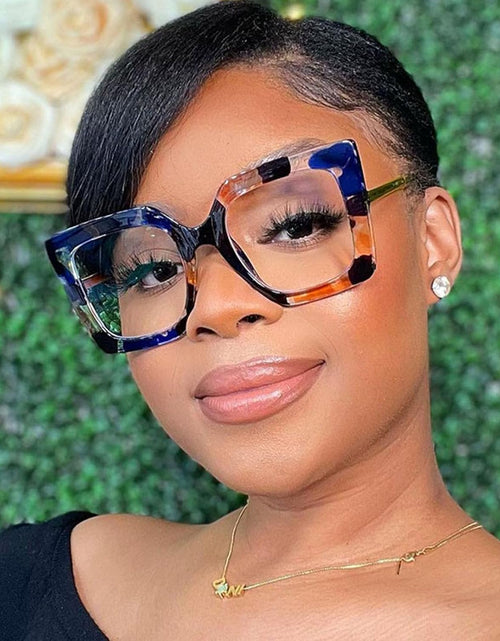 Load image into Gallery viewer, Oversized Blue Light Glasses for Women, Anti Fatigue Prevent Headache Computer Eyeglasses, Flower
