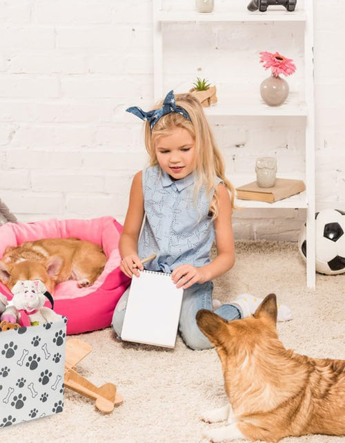 Load image into Gallery viewer, Rectangular Dog Basket,Dog Toy Bin,Dog Storage Basket Organizer (Dog Paw)
