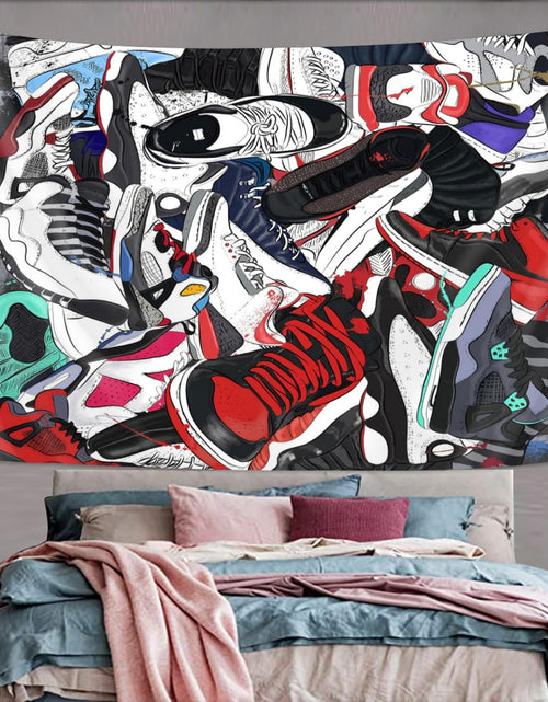 Load image into Gallery viewer, Retro Basketball Tapestry Wall Hanging Party Decorations Sport Shoes Poster, 80 x60 inches

