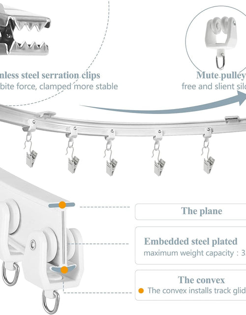 Load image into Gallery viewer, 8Ft Curved Curtain Track Ceiling or Wall Mount Curtain Rail Track System Room Divider Heavy Duty, White
