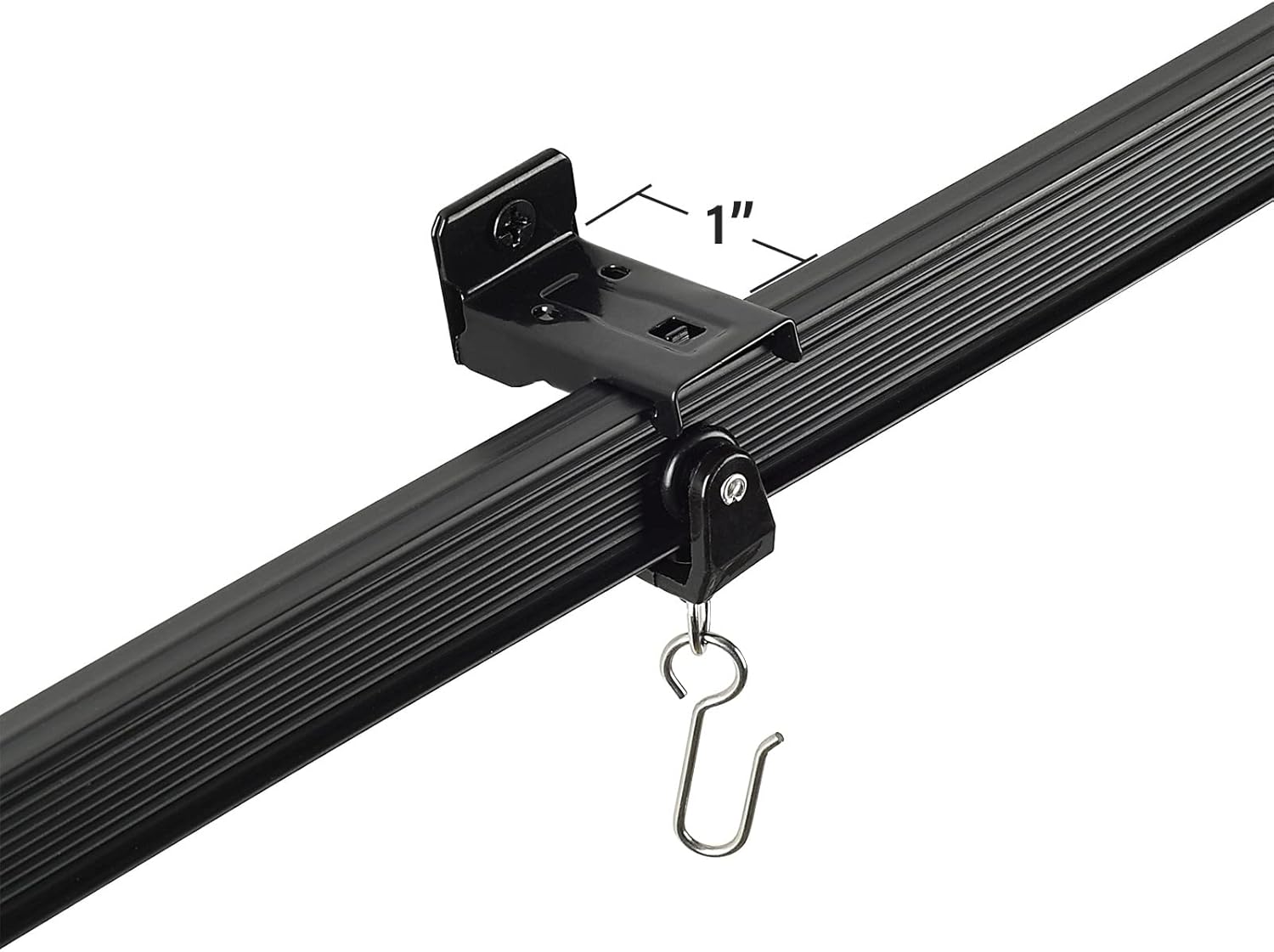 Black Wall Mount Brackets for Black Flexible Curtain Track, Bendable Curtain Track Wall Mounting Hardware (20 PCS)
