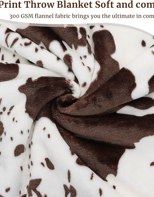Load image into Gallery viewer, Cow Print Blanket Soft Fleece Flannel Cozy Cute Blankets Warm Plush Lightweight Throw All-Season, White Cow Throw
