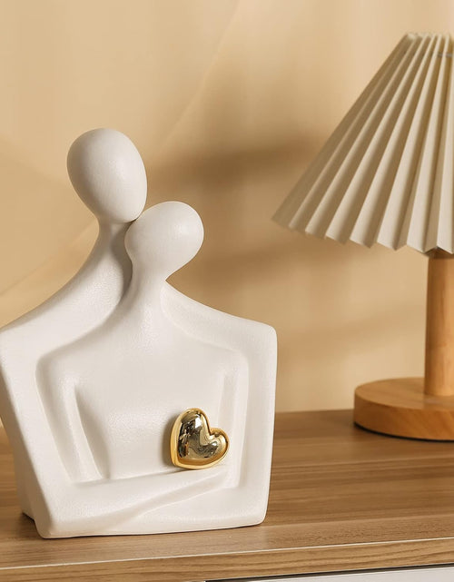 Load image into Gallery viewer, Porcelain Romantic Couple Figurines Statue White Aesthetic Decorations Hugging Couple Sculptures
