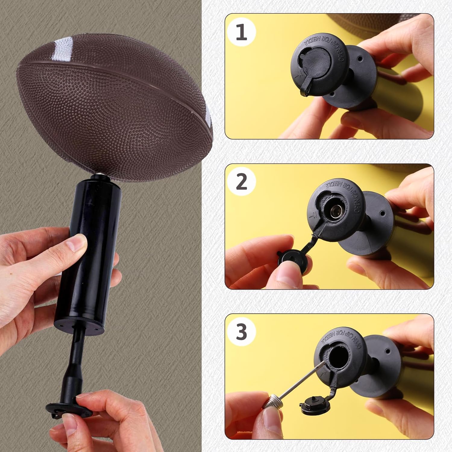 6PCS Mini Inflatable Football, Small Football with Pump 6.3inch Ball Toys for Kids