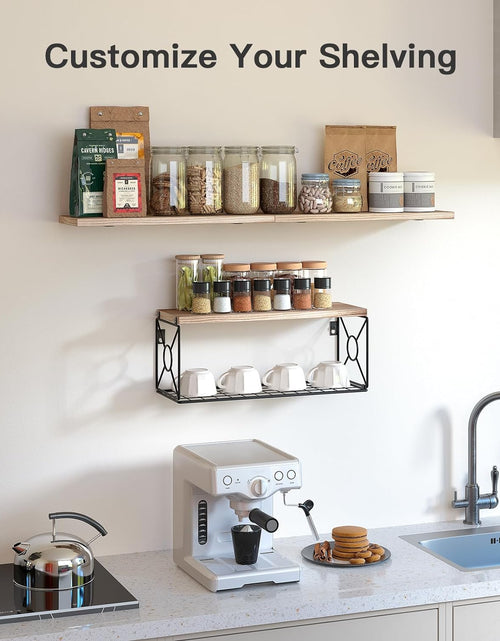 Load image into Gallery viewer, Bathroom Shelves Over Toilet with Storage Basket for Home Organization &amp; Wall Decor, Natural Wood
