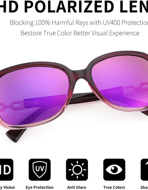 Load image into Gallery viewer, Vintage Square Polarized Sunglasses for Women UV400 Travel Driving Fashion Arcuate Sunglasses
