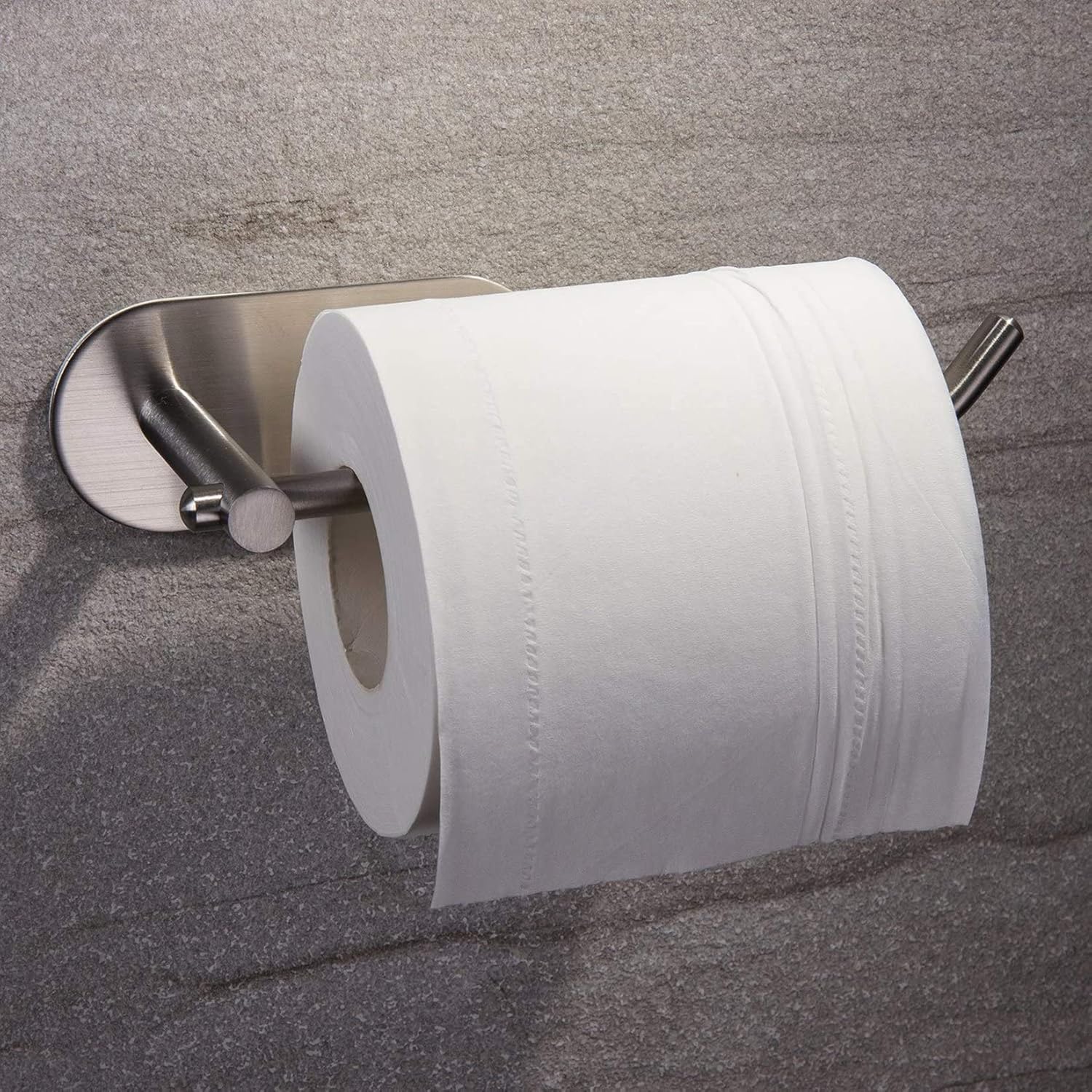 Self Adhesive Toilet Roll Holder for Bathroom Kitchen Stick on Wall Stainless Steel Brushed