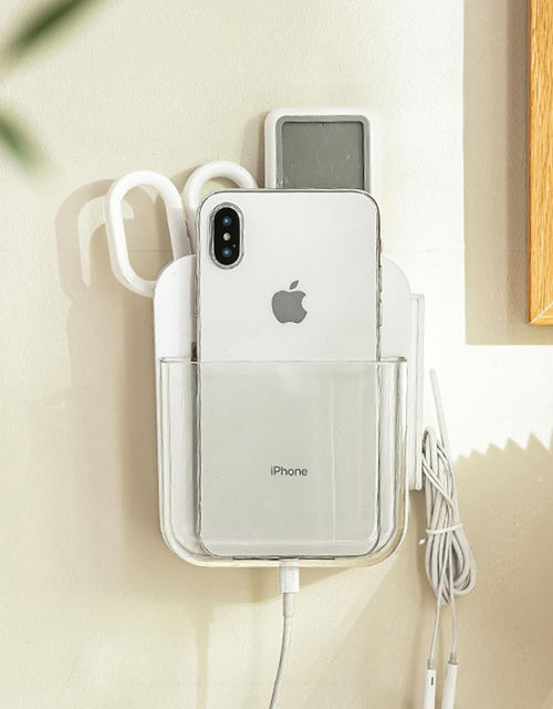 Load image into Gallery viewer, 2 Pack Wall Mount Storage Organizer Box Adhesive Remote Control Holder 2 Tier Compartments and Hook
