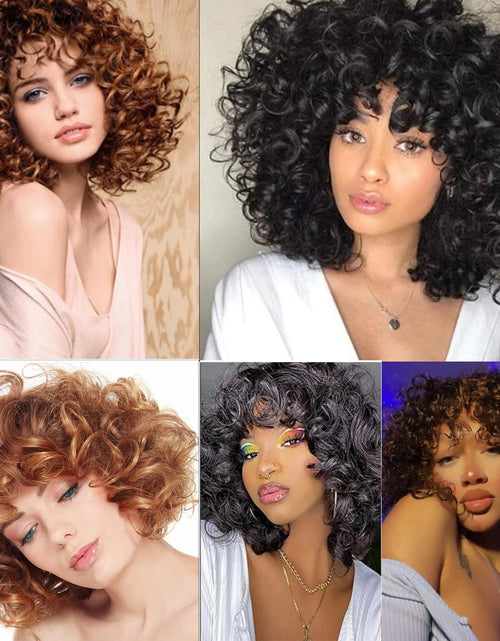 Load image into Gallery viewer, Short Wigs for America Women Curly Wig Natural Looking for Daily Use Party and Cosplay (light brown)
