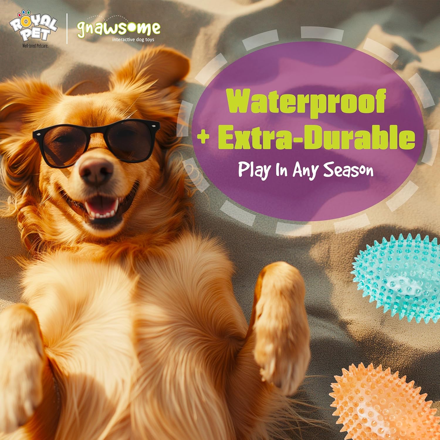 4.5” Spiky Squeaker Football Dog Toy - Large, Cleans Teeth and Promotes Good Dental and Gum Health for Your Pet