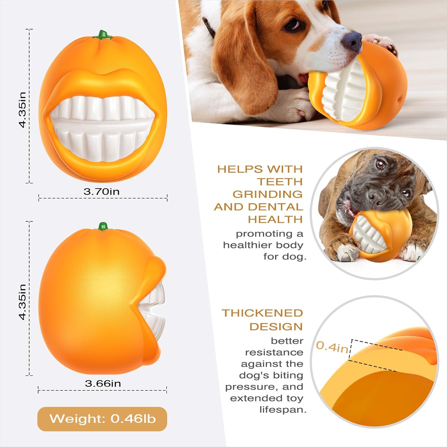 Chew Toys Tough Ball for Medium/Large/Extra Aggressive Chewers Dogs Breed Interactive Enduring Indestructible Squeaky Toy
