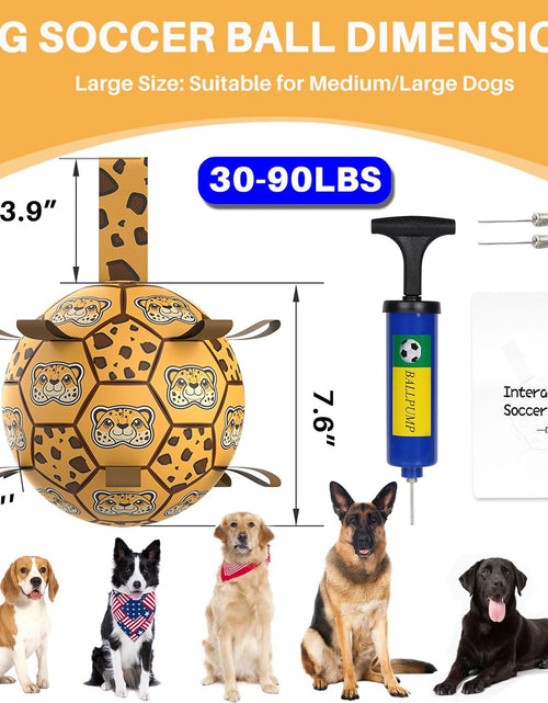 Load image into Gallery viewer, Dog Toys Soccer Ball with Straps, World Cup Interactive Dogs Toys for Tug of War  (Leopard - Large)
