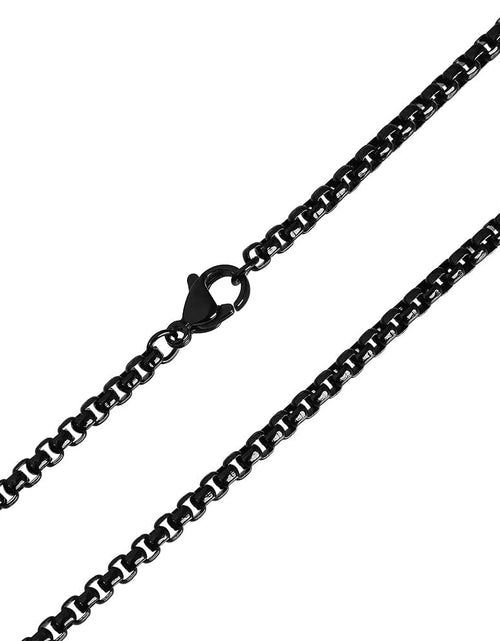 Load image into Gallery viewer, Stainless Steel Double Layer Cross Pendant Necklace for Men, 24&quot; Box Chain, Black and Gold
