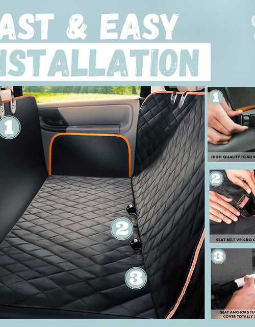 Load image into Gallery viewer, Dog Car Seat Cover for Back Seat for XL Cars, SUVs &amp; Trucks, Nonslip Backseat Dog Hammock, Waterproof Scratchproof Protection Against Dirt, Pet Fur w/Side Flaps
