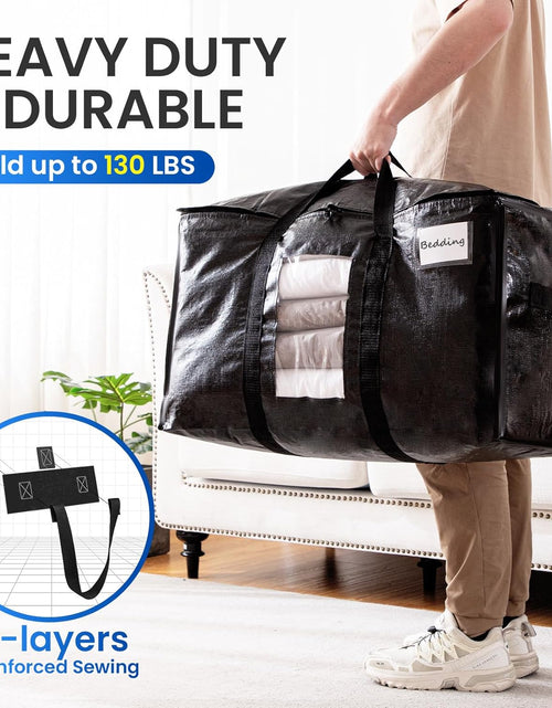 Load image into Gallery viewer, Extra Large Moving Bags, 10 Pack Black Heavy Duty Totes For Storage, Wrap Around Handles, Storage Bags for Space Saving Moving Storage
